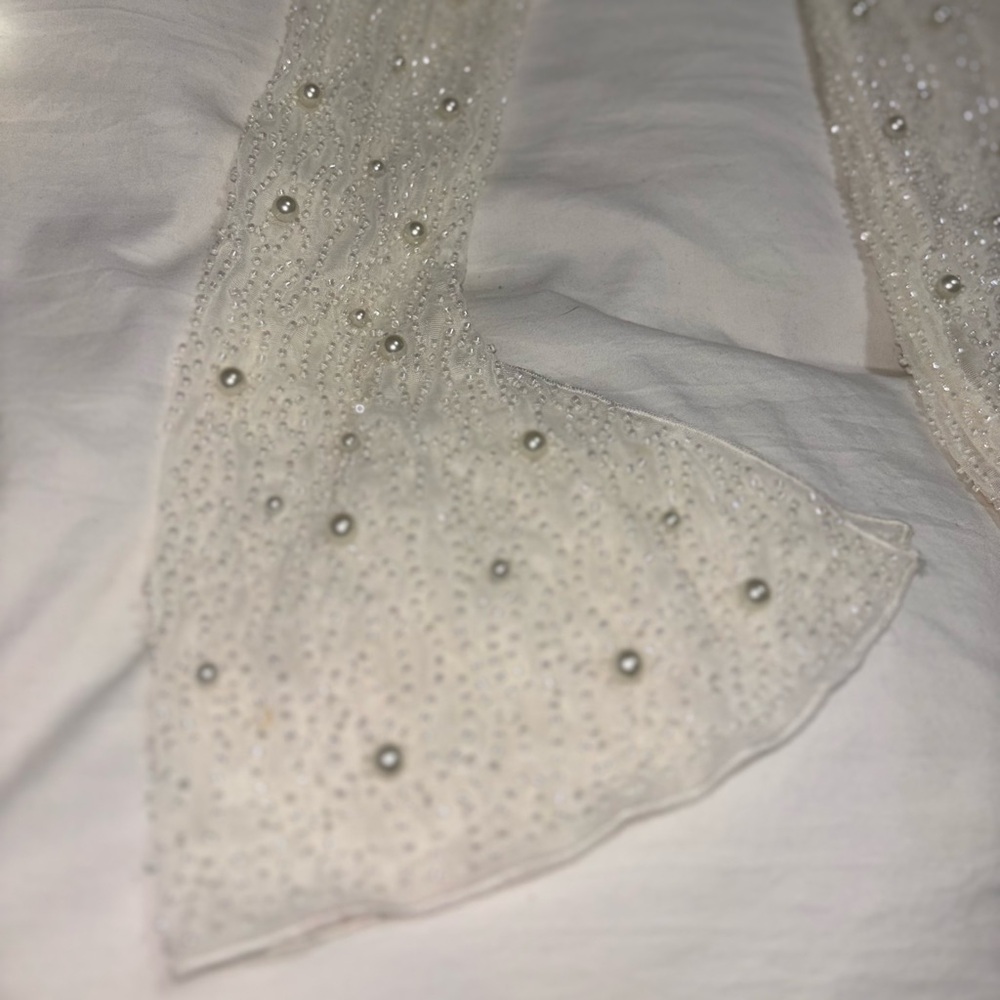 Oh Polly White Beaded Backless Cutout Halter Mini Dress - Picture 5 of 7